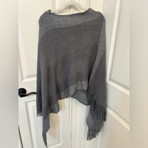 Soft and shimmery silver poncho